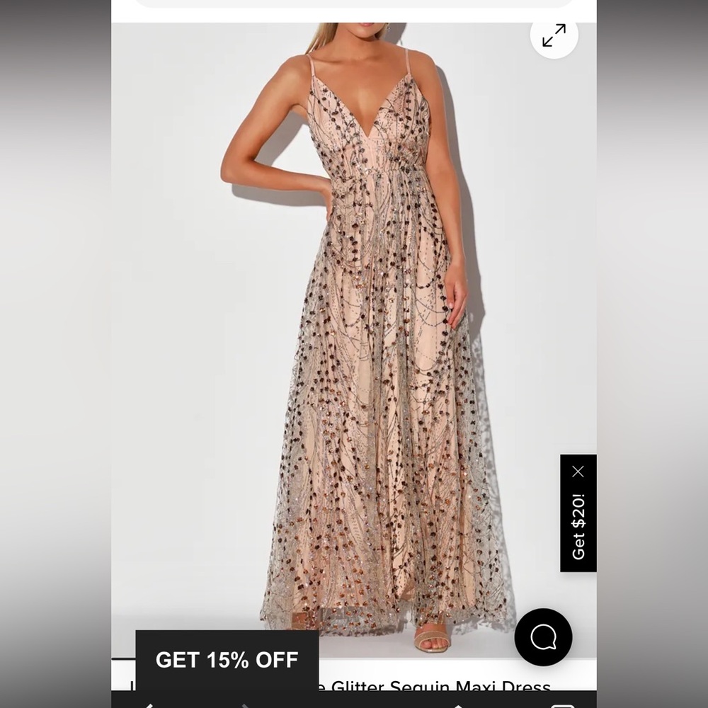 Lulu's Glitter Sequin Maxi Dress